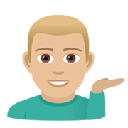💁🏼‍♂️ Emoji Empleado De Mostrador De Información: Tono De Piel Claro Medio en JoyPixels 5.5.