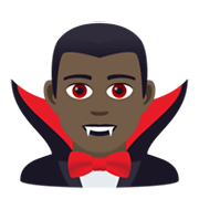 🧛🏿‍♂️ Emoji männlicher Vampir: dunkle Hautfarbe JoyPixels 5.5.