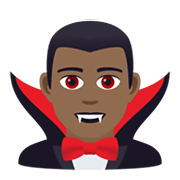 🧛🏾‍♂️ Emoji Homem Vampiro: Pele Morena Escura na JoyPixels 5.5.
