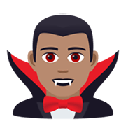 Émoji 🧛🏽‍♂️ Vampire Homme : Peau Légèrement Mate sur JoyPixels 5.5.