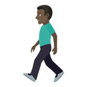🚶🏿‍♂️ Emoji Fußgänger: dunkle Hautfarbe JoyPixels 5.5.