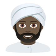👳🏿‍♂️ Emoji Mann mit Turban: dunkle Hautfarbe JoyPixels 5.5.