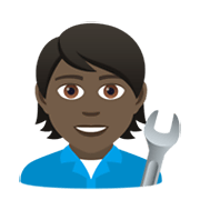 🧑🏿‍🔧 Emoji Mecânico Trabalhando: Pele Escura na JoyPixels 5.5.