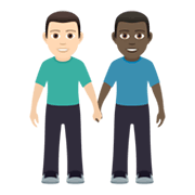 👨🏻‍🤝‍👨🏿 Emoji Dois Homens De Mãos Dadas: Pele Clara E Pele Escura na JoyPixels 5.5.