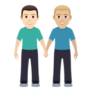 👨🏻‍🤝‍👨🏼 Emoji Dois Homens De Mãos Dadas: Pele Clara E Pele Morena Clara na JoyPixels 5.5.