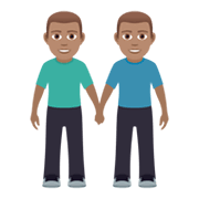 👬🏽 Emoji händchenhaltende Männer: mittlere Hautfarbe JoyPixels 5.5.
