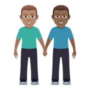👨🏽‍🤝‍👨🏾 Emoji Dois Homens De Mãos Dadas: Pele Morena E Pele Morena Escura na JoyPixels 5.5.