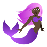 🧜🏿‍♀️ Emoji Sirena: Tono De Piel Oscuro en JoyPixels 5.5.