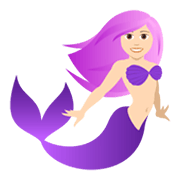 🧜🏻‍♀️ Emoji Sirena: Tono De Piel Claro en JoyPixels 5.5.