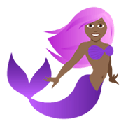 🧜🏾‍♀️ Emoji Sereia: Pele Morena Escura na JoyPixels 5.5.