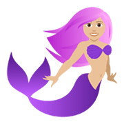 Emoji 🧜🏼‍♀️ Sirena Donna: Carnagione Abbastanza Chiara su JoyPixels 5.5.