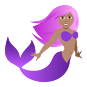 🧜🏽‍♀️ Emoji Meerjungfrau: mittlere Hautfarbe JoyPixels 5.5.