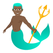 🧜🏾‍♂️ Emoji Sirena Hombre: Tono De Piel Oscuro Medio en JoyPixels 5.5.