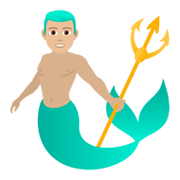 🧜🏼‍♂️ Emoji Sirena Hombre: Tono De Piel Claro Medio en JoyPixels 5.5.