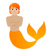 🧜🏼 Emoji Wassermensch: mittelhelle Hautfarbe JoyPixels 5.5.