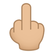 🖕🏼 Emoji Mittelfinger: mittelhelle Hautfarbe JoyPixels 5.5.