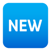 🆕 Emoji Wort „New“ in blauem Quadrat JoyPixels 5.5.