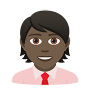 Emoji 🧑🏿‍💼 Persona Che Fa Un Lavoro D’ufficio: Carnagione Scura su JoyPixels 5.5.