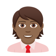 🧑🏾‍💼 Emoji Büroangestellte(r): mitteldunkle Hautfarbe JoyPixels 5.5.