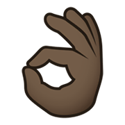 👌🏿 Emoji Señal De Aprobación Con La Mano: Tono De Piel Oscuro en JoyPixels 5.5.