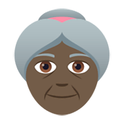 👵🏿 Emoji ältere Frau: dunkle Hautfarbe JoyPixels 5.5.
