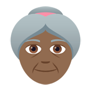👵🏾 Emoji ältere Frau: mitteldunkle Hautfarbe JoyPixels 5.5.