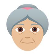 👵🏼 Emoji ältere Frau: mittelhelle Hautfarbe JoyPixels 5.5.