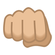 Emoji 👊🏼 Pugno Chiuso: Carnagione Abbastanza Chiara su JoyPixels 5.5.