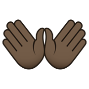 👐🏿 Emoji Manos Abiertas: Tono De Piel Oscuro en JoyPixels 5.5.