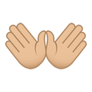 Émoji 👐🏼 Mains Ouvertes : Peau Moyennement Claire sur JoyPixels 5.5.