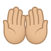 🤲🏼 Emoji Handflächen nach oben: mittelhelle Hautfarbe JoyPixels 5.5.