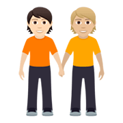 🧑🏻‍🤝‍🧑🏼 Emoji Dos Personas Dándose La Mano: Tono De Piel Claro, Tono De Piel Claro Medio en JoyPixels 5.5.