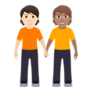 Émoji 🧑🏻‍🤝‍🧑🏽 Deux Personnes Se Tenant La Main : Peau Claire Et Peau Légèrement Mate sur JoyPixels 5.5.