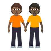 🧑🏾‍🤝‍🧑🏿 Emoji Dos Personas Dándose La Mano: Tono De Piel Oscuro Medio, Tono De Piel Oscuro en JoyPixels 5.5.