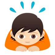 🙇🏻 Emoji sich verbeugende Person: helle Hautfarbe JoyPixels 5.5.