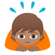 🙇🏽 Emoji Pessoa Fazendo Reverência: Pele Morena na JoyPixels 5.5.