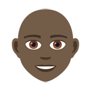 🧑🏿‍🦲 Emoji Erwachsener: dunkle Hautfarbe, Glatze JoyPixels 5.5.