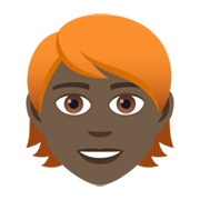 🧑🏿‍🦰 Emoji Persona: Tono De Piel Oscuro, Pelo Pelirrojo en JoyPixels 5.5.