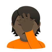 Emoji 🤦🏿 Persona Esasperata: Carnagione Scura su JoyPixels 5.5.