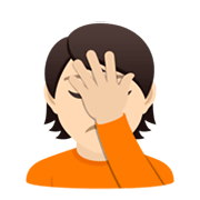 🤦🏻 Emoji Persona Con La Mano En La Frente: Tono De Piel Claro en JoyPixels 5.5.