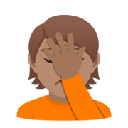 🤦🏽 Emoji sich an den Kopf fassende Person: mittlere Hautfarbe JoyPixels 5.5.