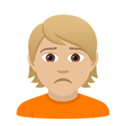 🙍🏼 Emoji Persona Frunciendo El Ceño: Tono De Piel Claro Medio en JoyPixels 5.5.