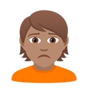 🙍🏽 Emoji Franzindo A Sobrancelha: Pele Morena na JoyPixels 5.5.
