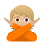 🙅🏼 Emoji Person mit überkreuzten Armen: mittelhelle Hautfarbe JoyPixels 5.5.