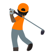 Emoji 🏌🏿 Persona Che Gioca A Golf: Carnagione Scura su JoyPixels 5.5.