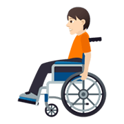🧑🏻‍🦽 Emoji Person in manuellem Rollstuhl: helle Hautfarbe JoyPixels 5.5.