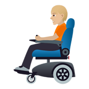 🧑🏼‍🦼 Emoji Person in motorisiertem Rollstuhl: mittelhelle Hautfarbe JoyPixels 5.5.