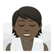 🧖🏿 Emoji Persona En Una Sauna: Tono De Piel Oscuro en JoyPixels 5.5.