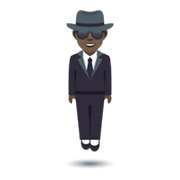 Emoji 🕴🏿 Uomo Con Completo Che Levita: Carnagione Scura su JoyPixels 5.5.