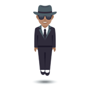 🕴🏽 Emoji Homem De Terno Levitando: Pele Morena na JoyPixels 5.5.